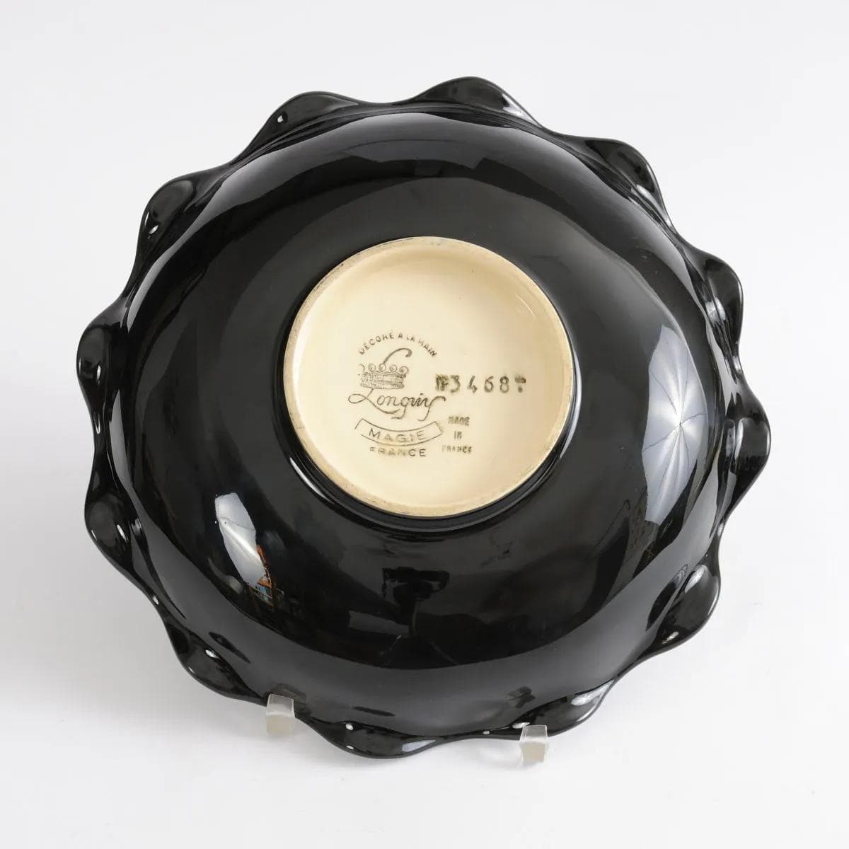 Pair of platters, multicolor ceramic, Longwy, France, 1960s. - 161842