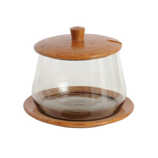 Container Akta Teak, teak, transparent glass, Karl Holmberg, Sweden, 1970s. - DIMENSION