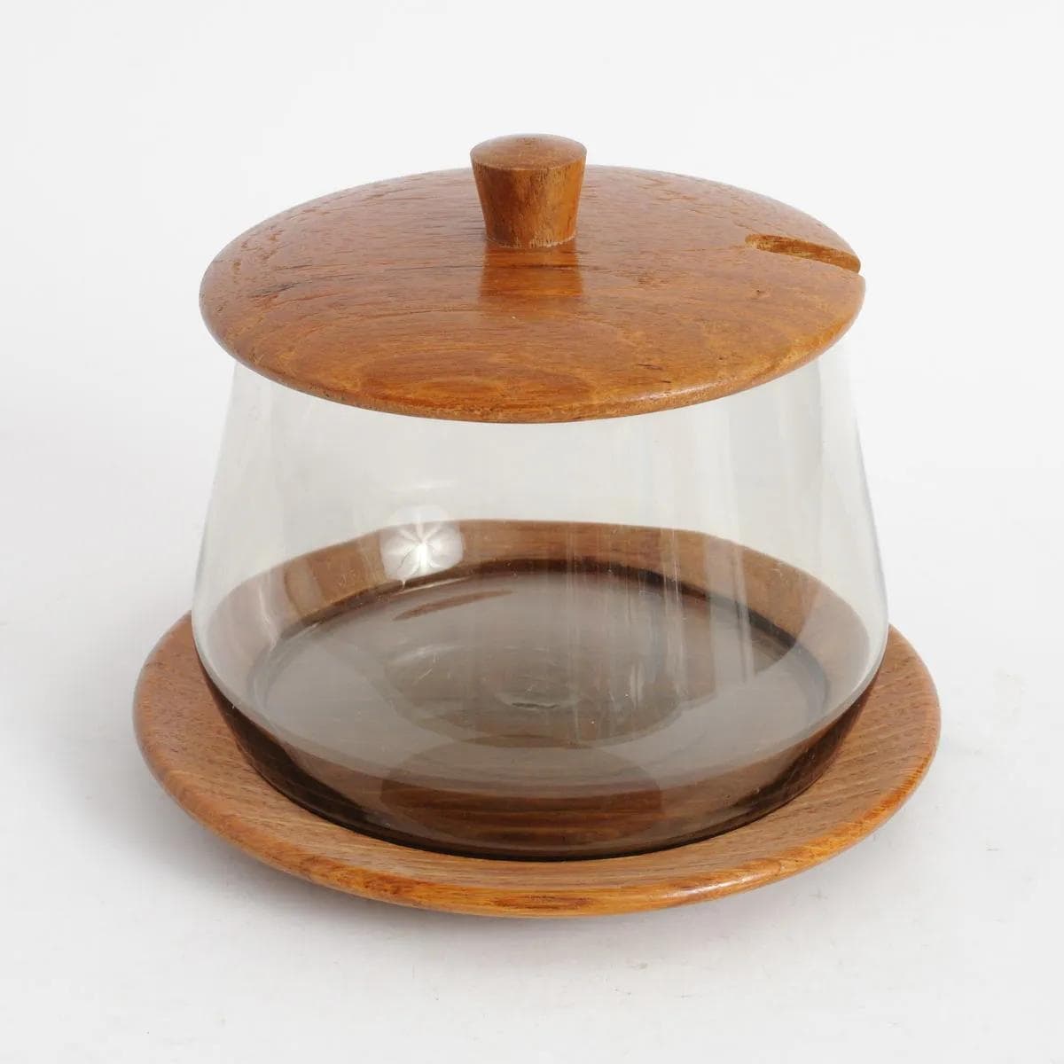 Container Akta Teak, teak, transparent glass, Karl Holmberg, Sweden, 1970s. - 161834