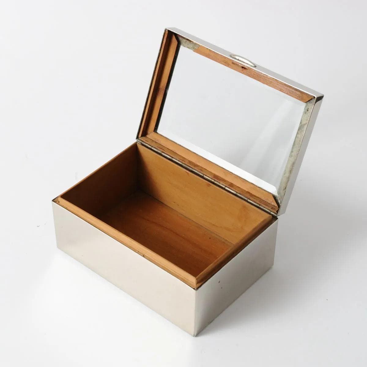 Pudełko art déco, srebrny, mosiądz, Belgia, lata 30. - 161831