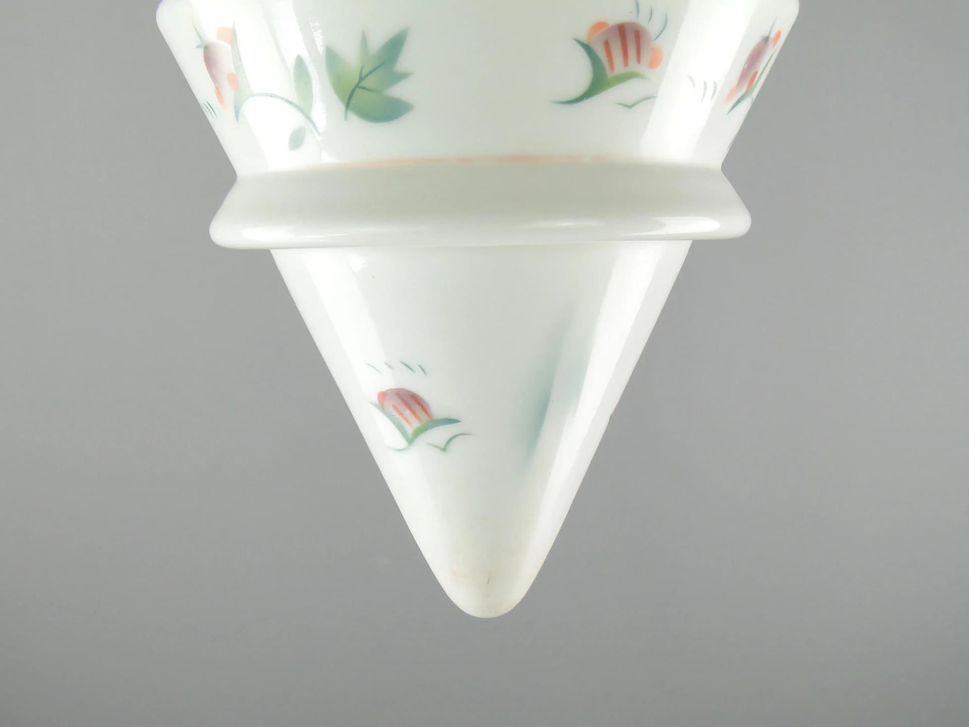 Pendant lamp Art Deco, ivory white glass, brass, Poland, 1920s. - 163644