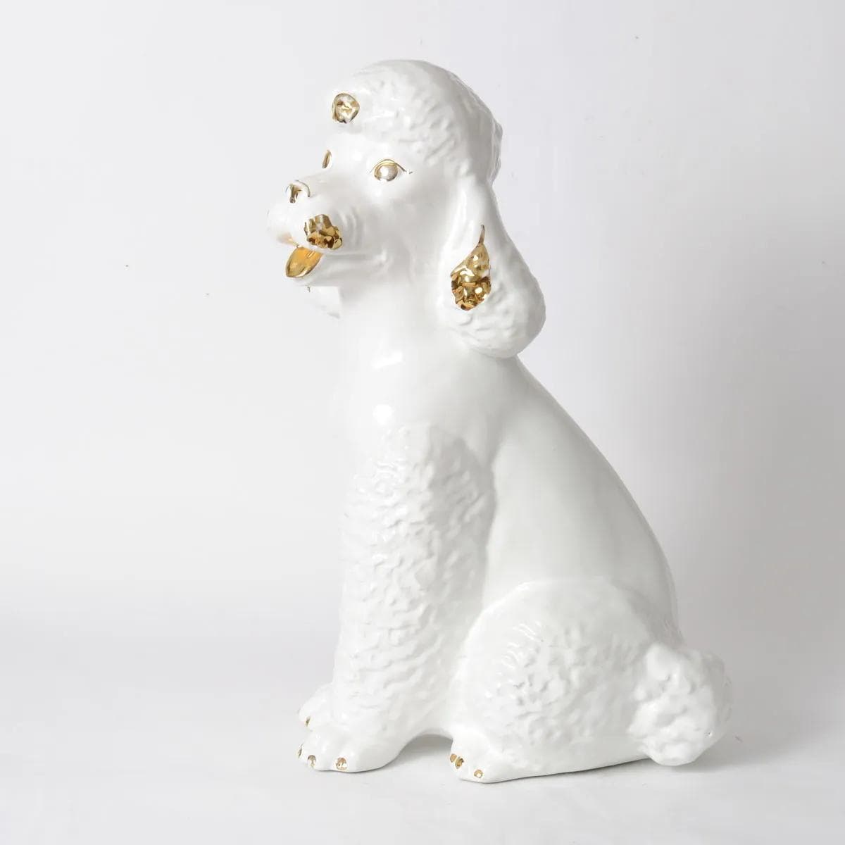 Poodle figurine, white ceramic, Italy, 1960s. - 161819