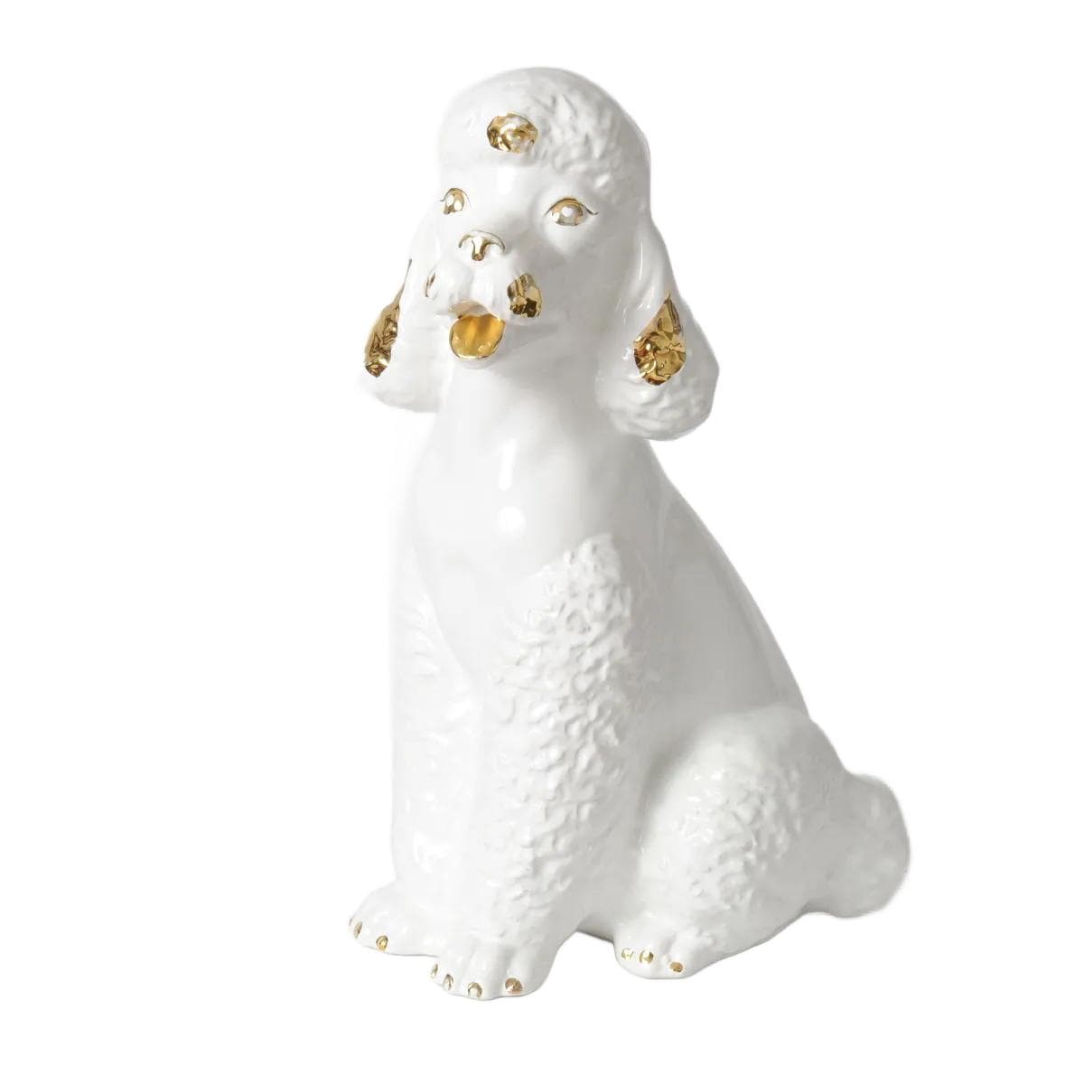 Poodle figurine, white ceramic, Italy, 1960s.