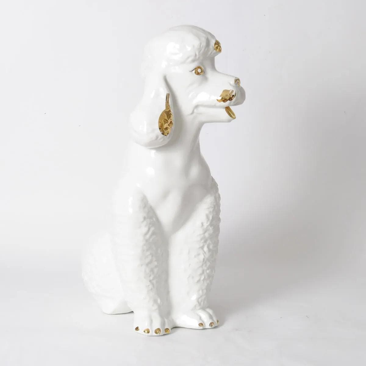 Poodle figurine, white ceramic, Italy, 1960s. - 161820