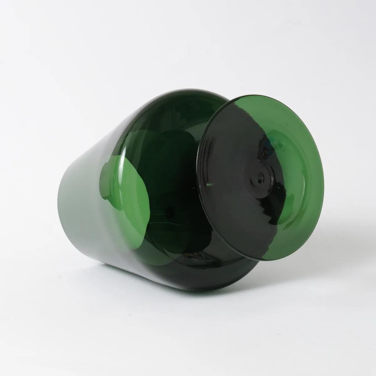 Vase Ingrid Glashütte, bottle green glass, Germany, 1970s. - 161816
