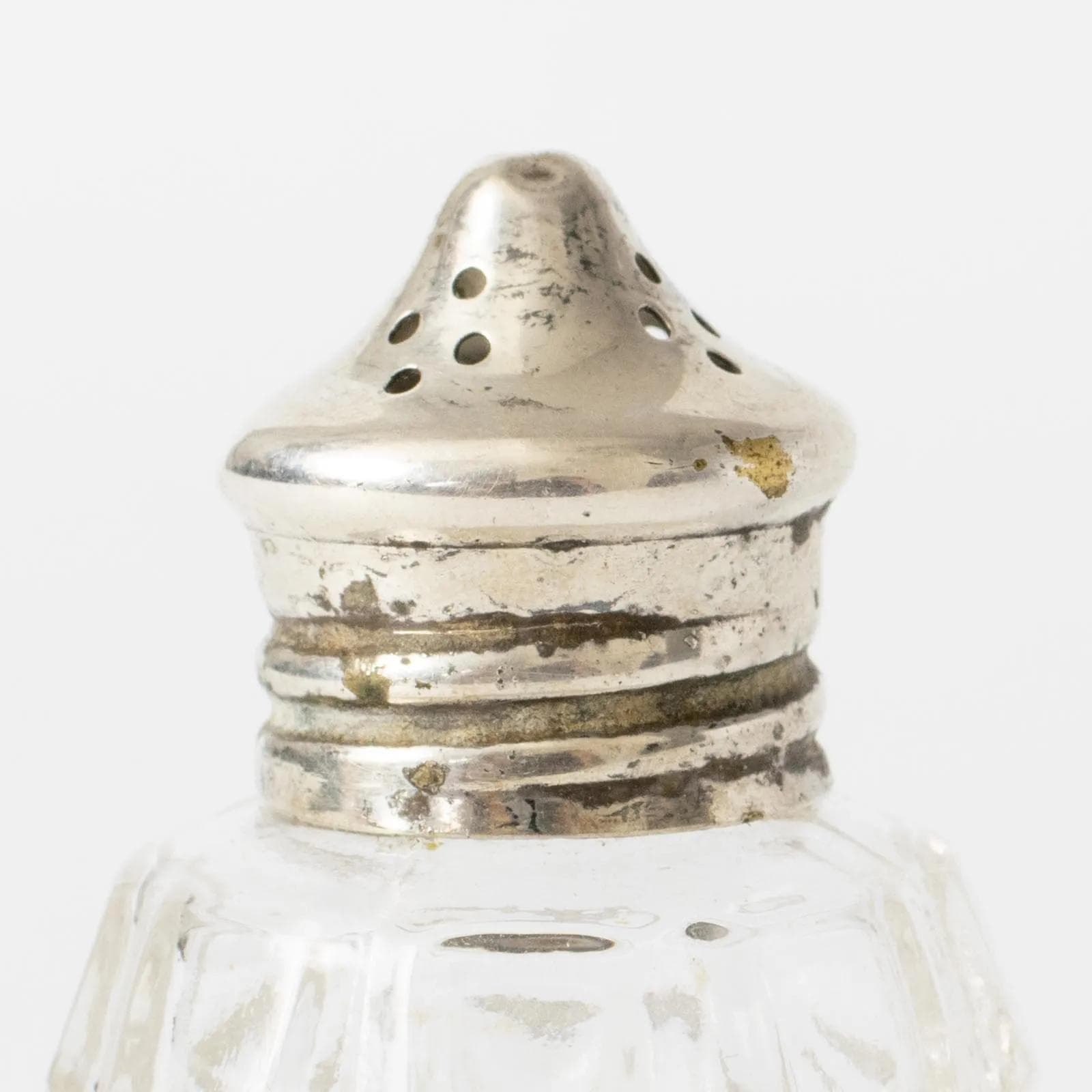Salt Shaker, transparent glass, France, early 20th c. - 161807
