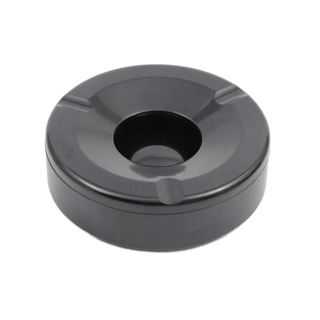 Popielnica Helit, czarny, melamina, Niemcy, lata 80. - WYMIARY