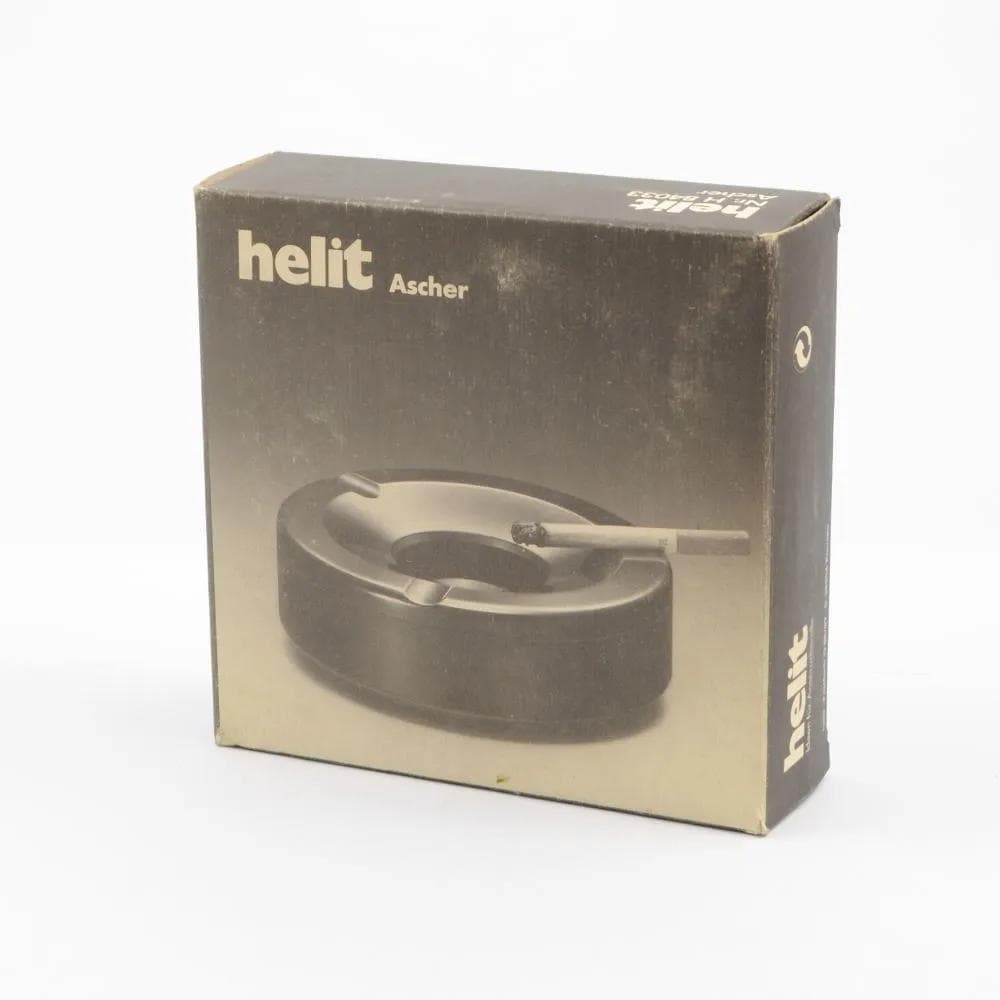 Popielnica Helit, czarny, melamina, Niemcy, lata 80. - 161802