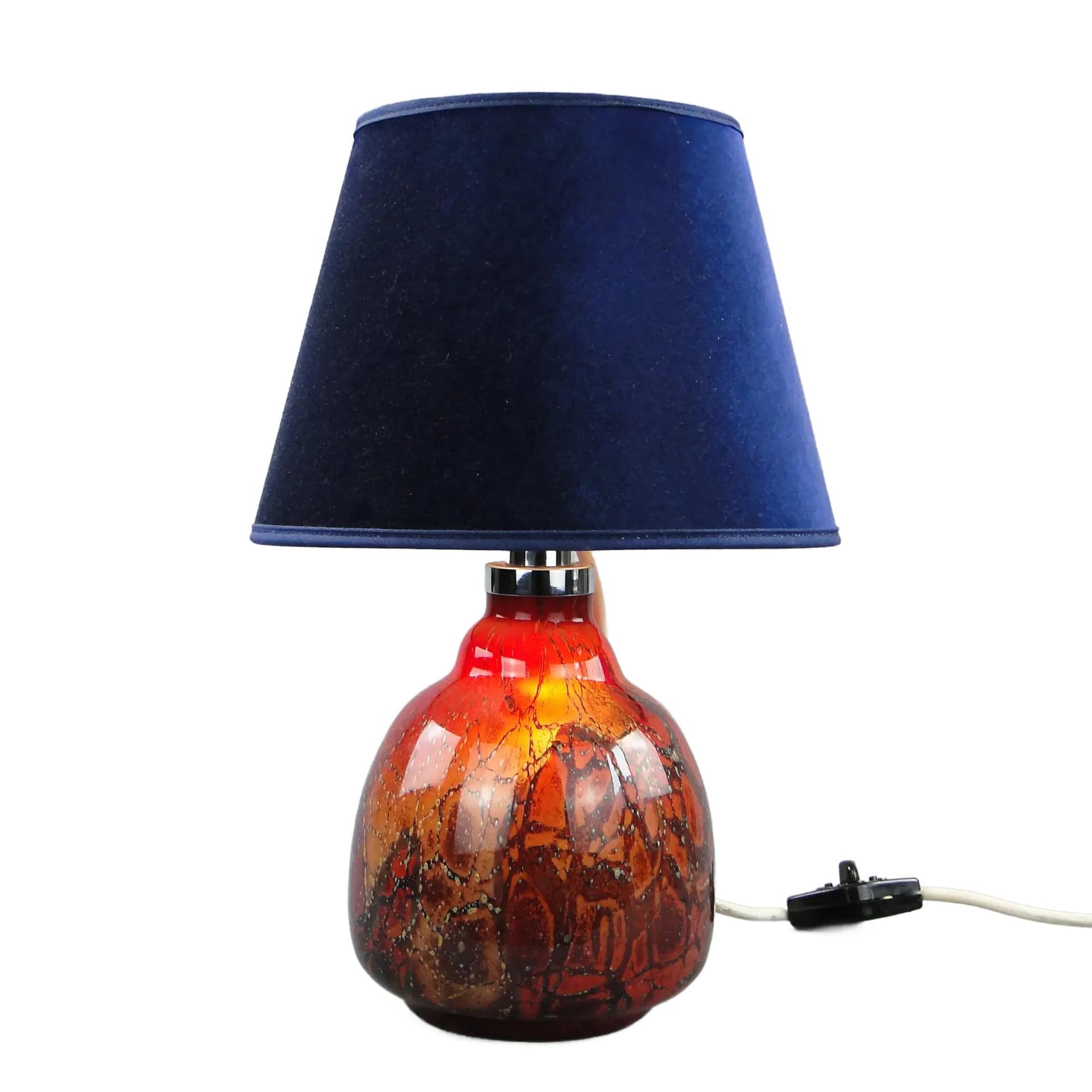 Table Lamp Ikora, multicolor, glass, by K. Weidman, WMF, Germany, 1930s.