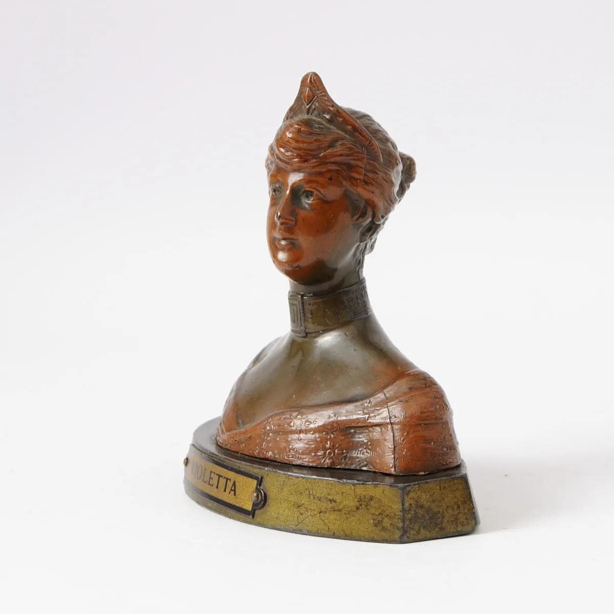 Bust VIOLETTA, brown, spelter, France, early 20th c. - 161768