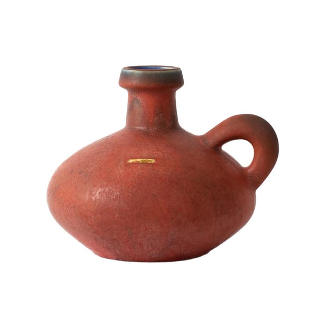 Wazon, czerwony, ceramika, proj. K. Tschörner, Otto Keramik, Niemcy, lata 60. - WYMIARY