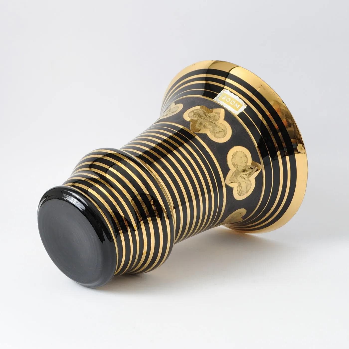 Vase Art Déco, black gold glass, De Rupel, Belgium, 1940s. - 161750