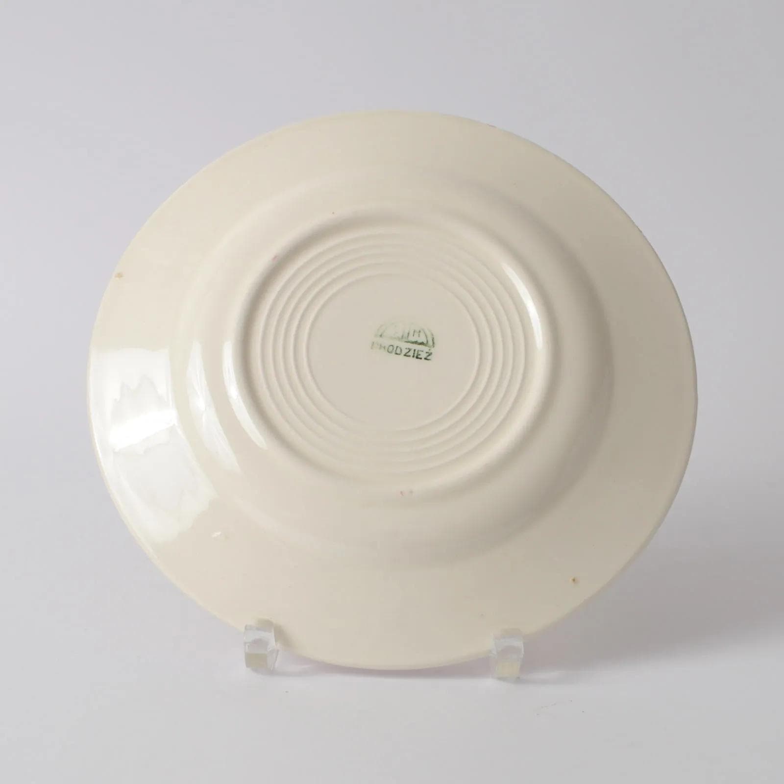 Komplet czterech talerzy art déco, multikolor, fajans, Chodzież Stanisław Mańczak, Polska, lata 30. - 161745