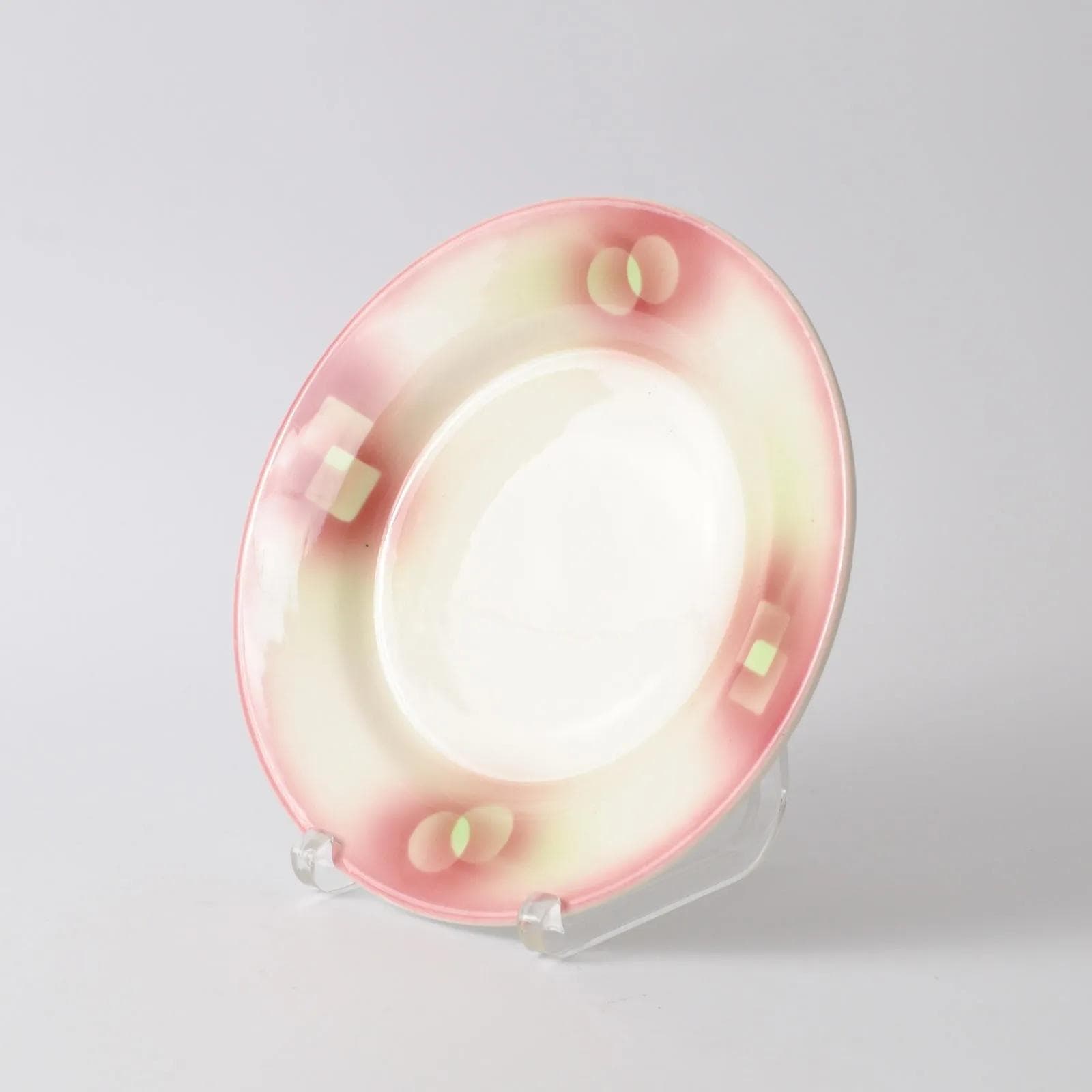 Komplet czterech talerzy art déco, multikolor, fajans, Chodzież Stanisław Mańczak, Polska, lata 30. - 161743