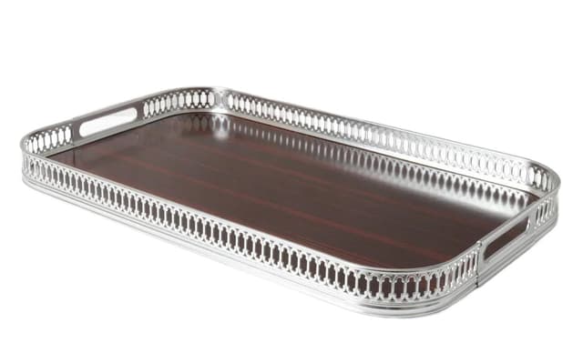 Taca, bordowy laminat, aluminium, MB Italia, Włochy, lata 60. - WYMIARY