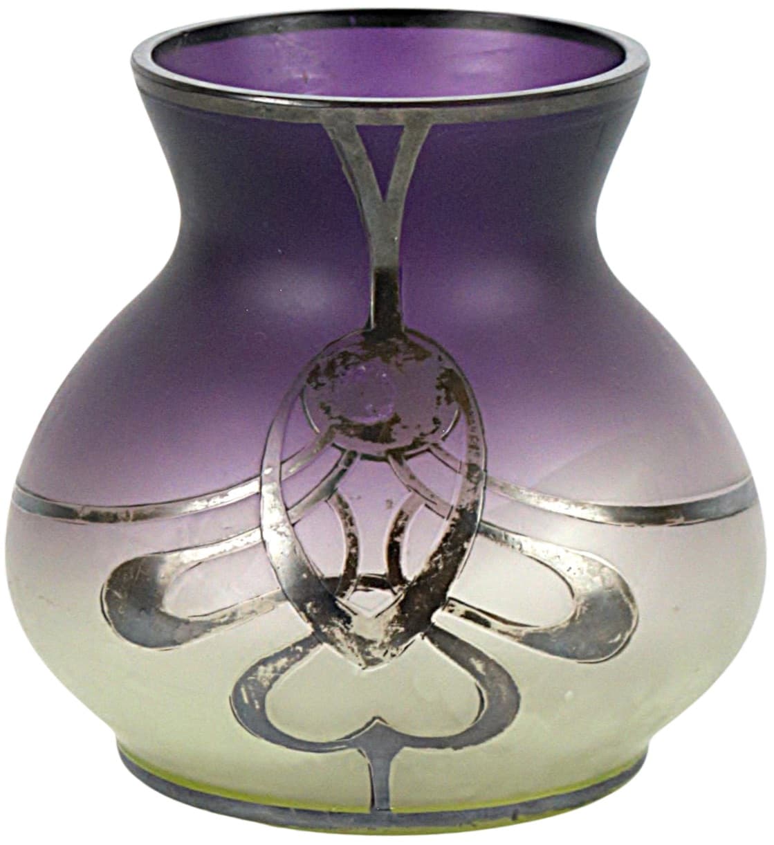 Wazon, secesja, multikolor, szkło uranowe, Europa Zachodnia, początek XX w.