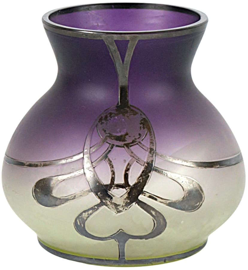 Wazon, secesja, multikolor, szkło uranowe, Europa Zachodnia, początek XX w.