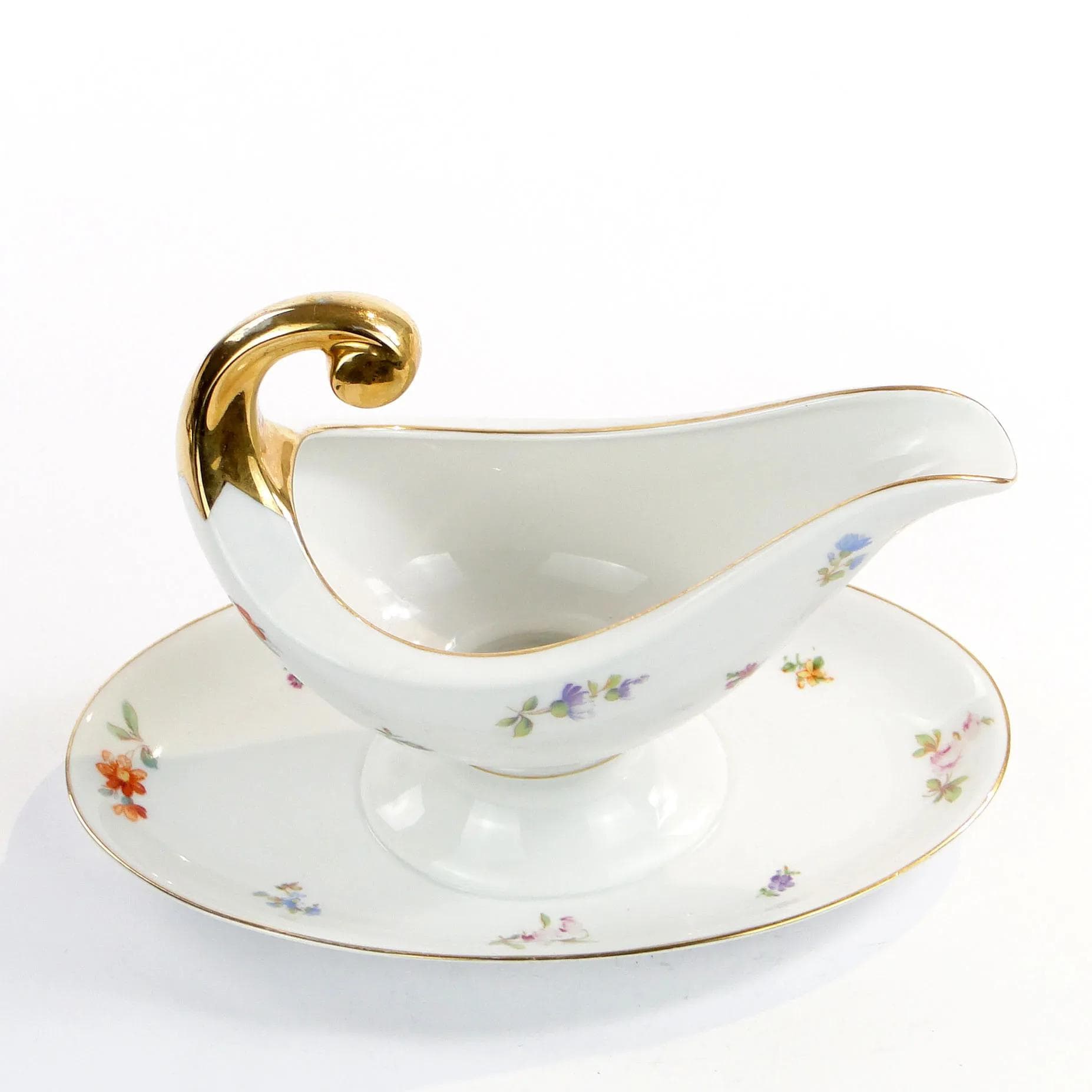 Sosjerka Empire, porcelana biała, złocona, proj. B. Wysocki, J. Steckiewicz, Ćmielów, Polska, lata 30. - 10520