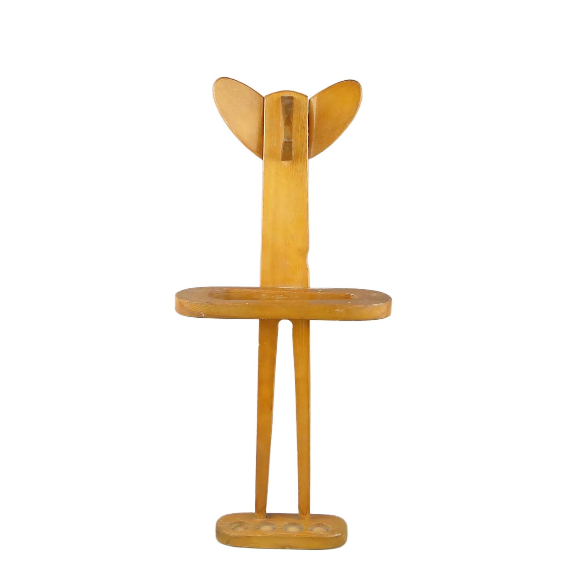 Stojak na parasole, drewno jasnobrązowe, proj. W. Wincze, Polska, lata 40.