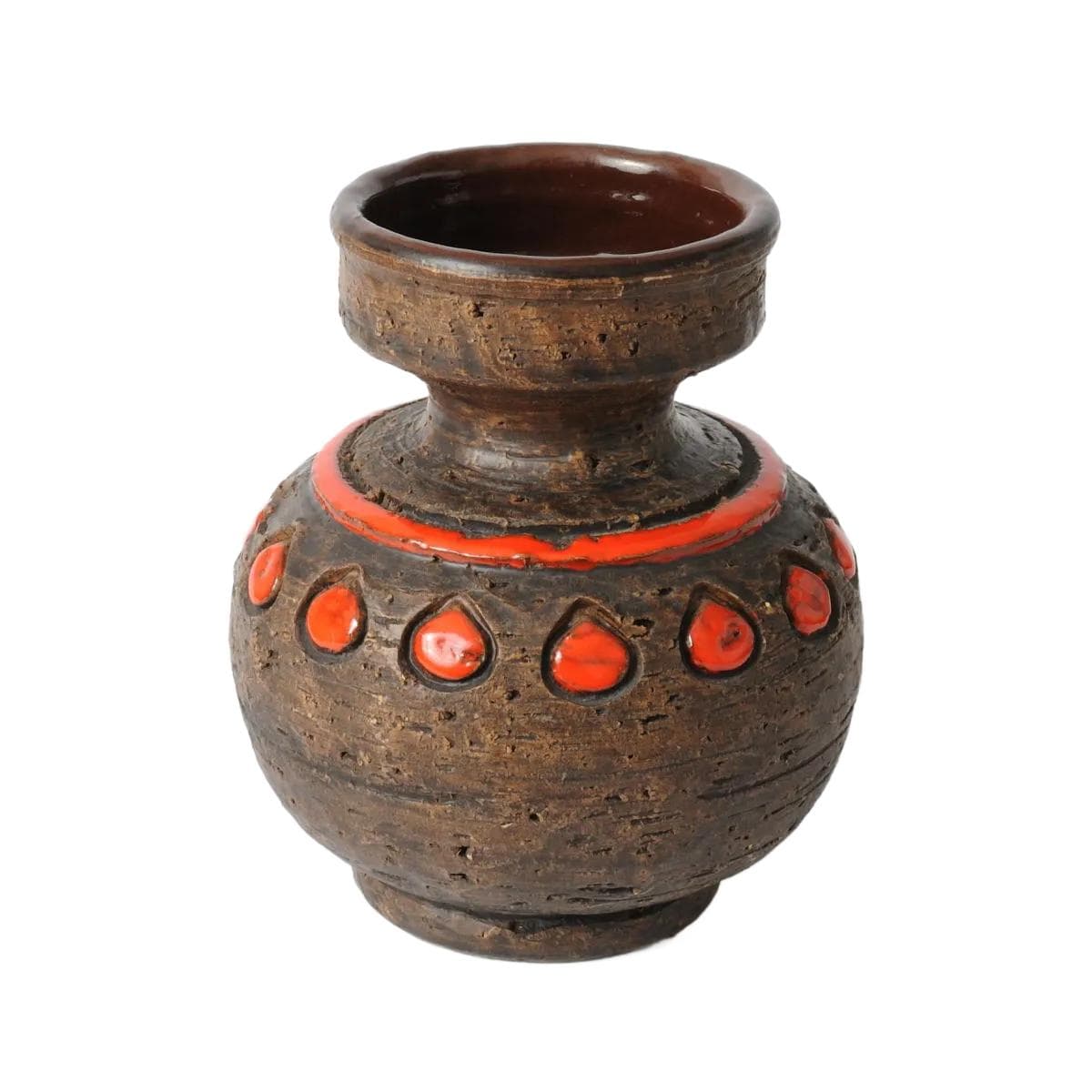 Vase, brown orange, ceramics, Italy, 1960s.