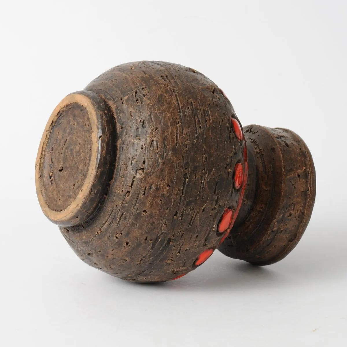 Vase, brown orange, ceramics, Italy, 1960s. - 161694