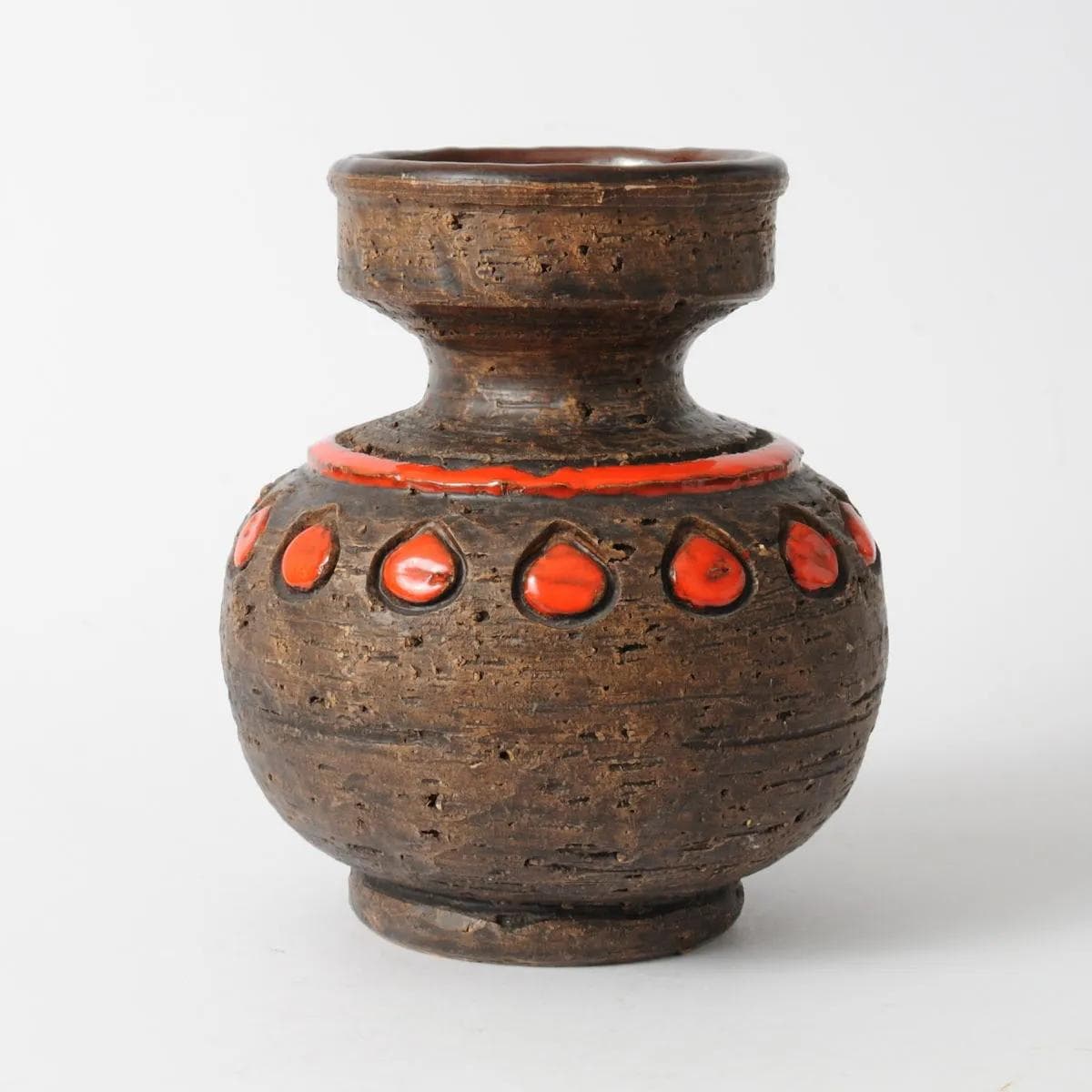 Vase, brown orange, ceramics, Italy, 1960s. - 161691