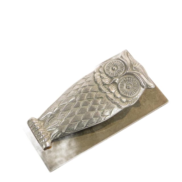 Desk Paper Clip Owl, silver, brass, Poland, 1950s - DIMENSION