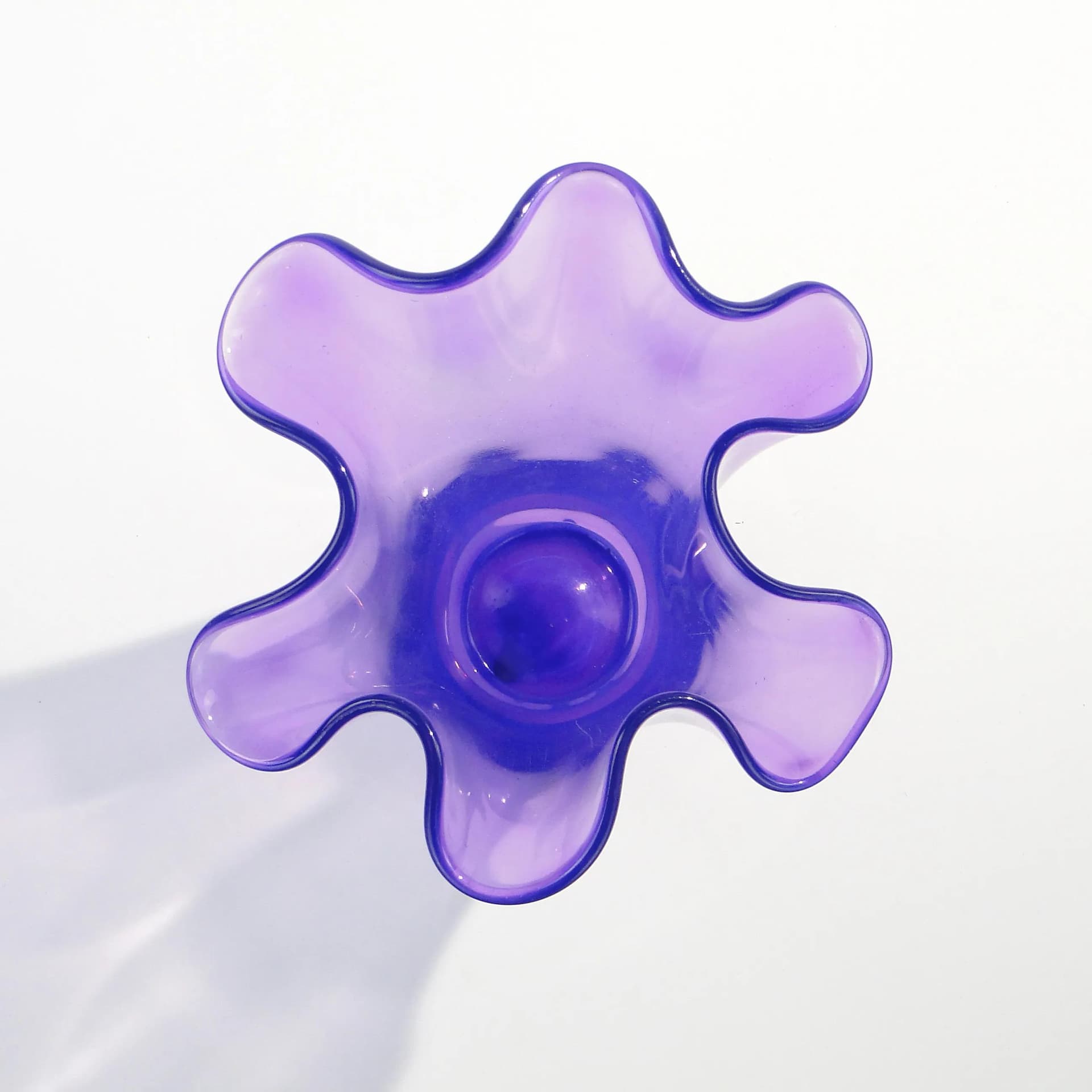 Wazon Chusta, fioletowy przezroczysty, szkło, Polska, lata 80. - 163501