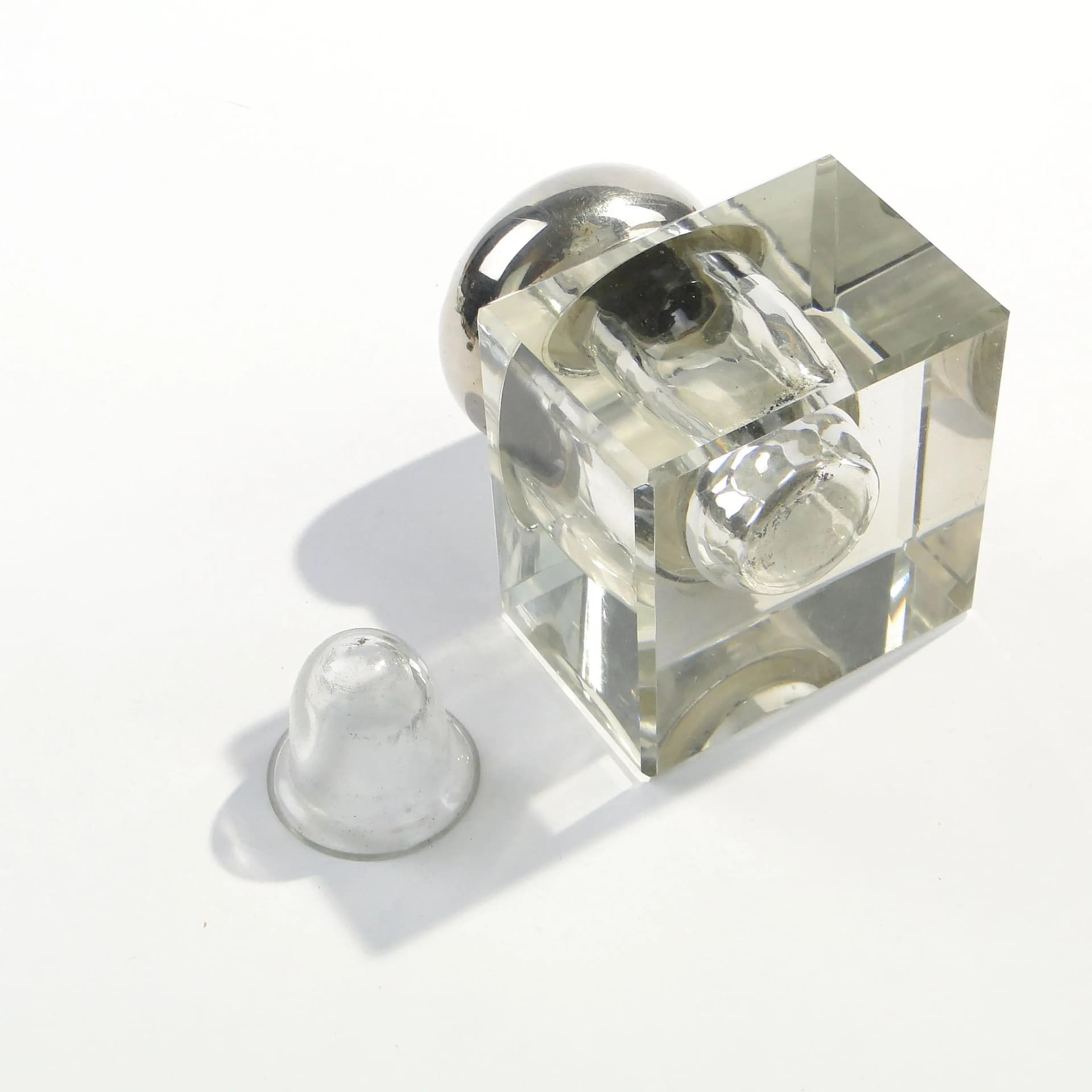 Kałamarz gabinetowy art déco, kryształ transparentny, Polska, lata 20. - 163490