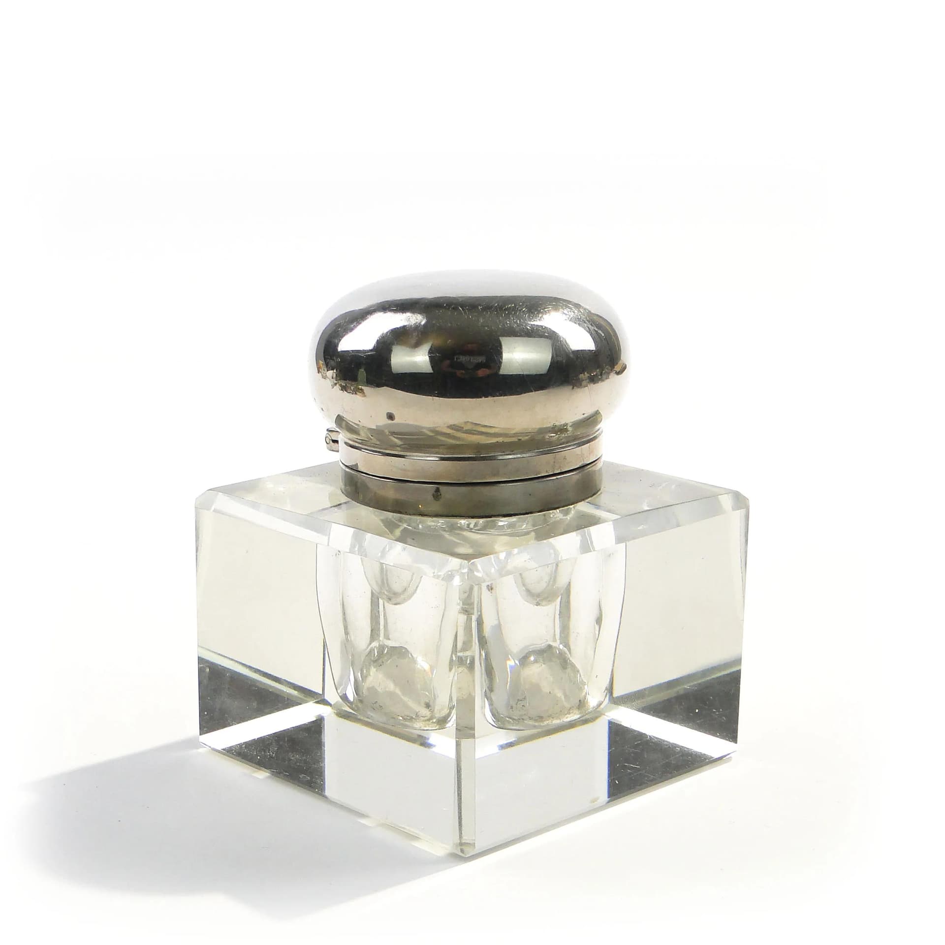 Kałamarz gabinetowy art déco, kryształ transparentny, Polska, lata 20. - 163488