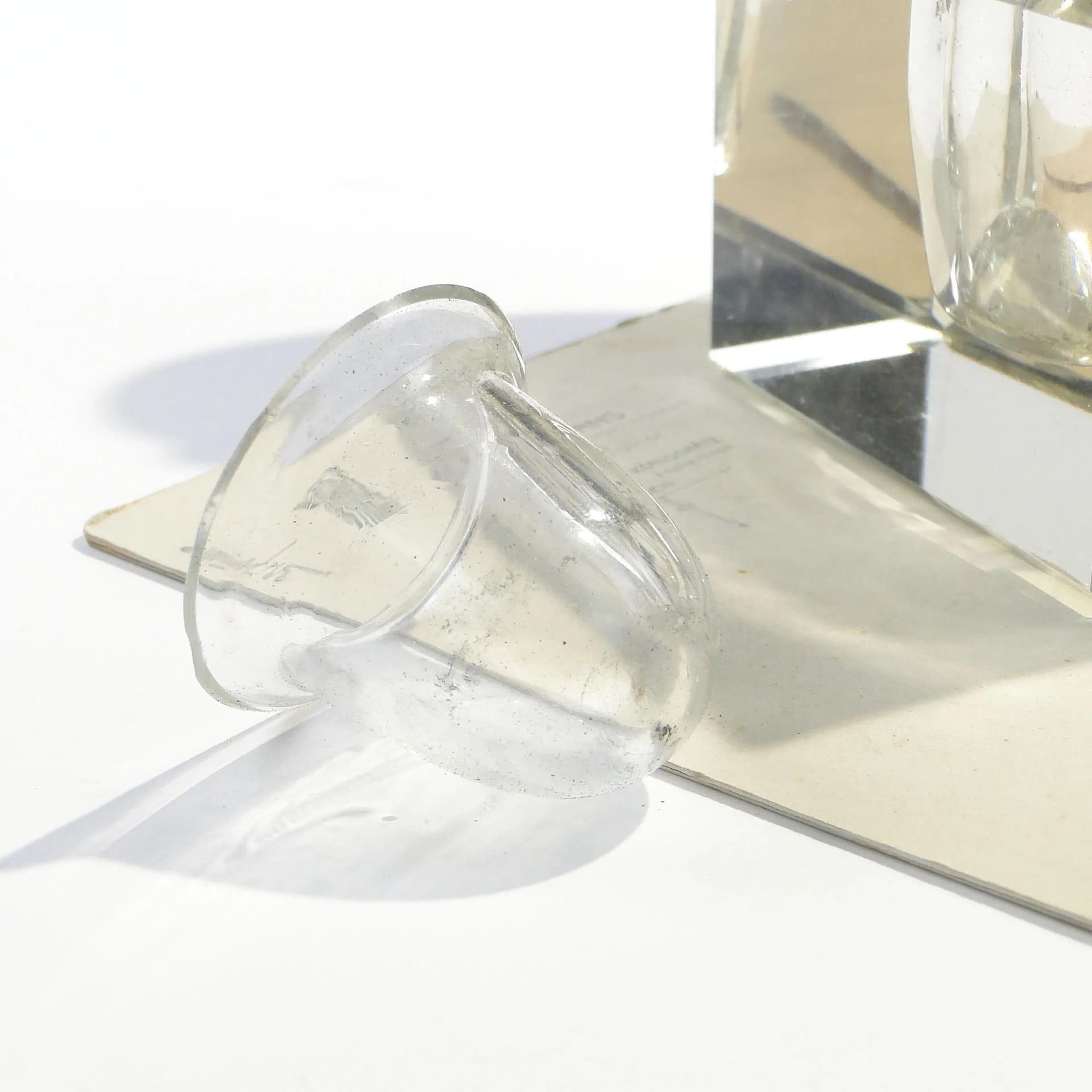 Kałamarz gabinetowy art déco, kryształ transparentny, Polska, lata 20. - 163484