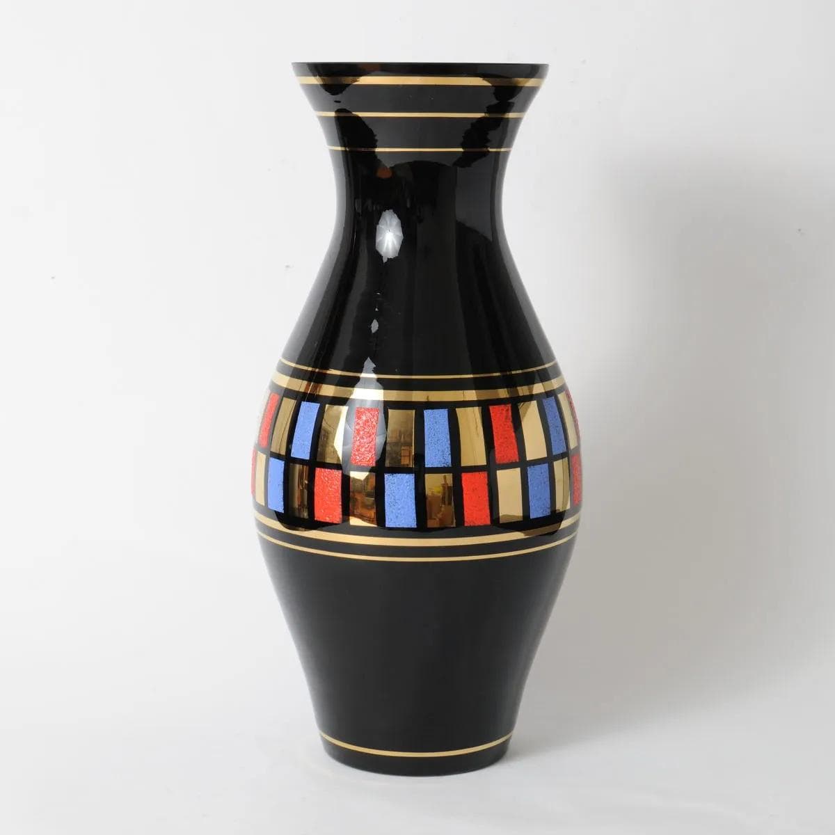 Vase, VEB Kunst-Glas Wasungen, black glass, Germany, 1950s. - 161657