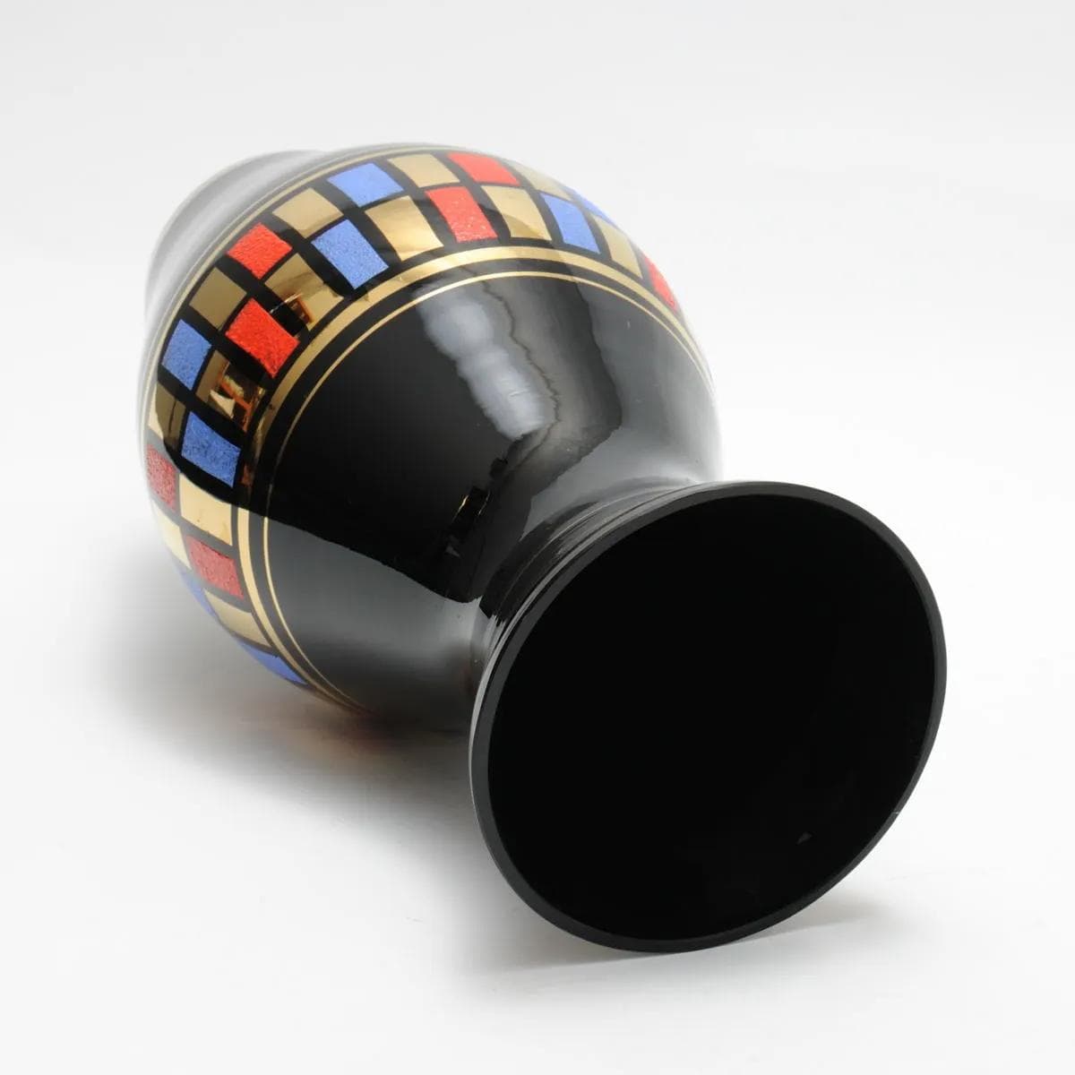 Vase, VEB Kunst-Glas Wasungen, black glass, Germany, 1950s. - 161659