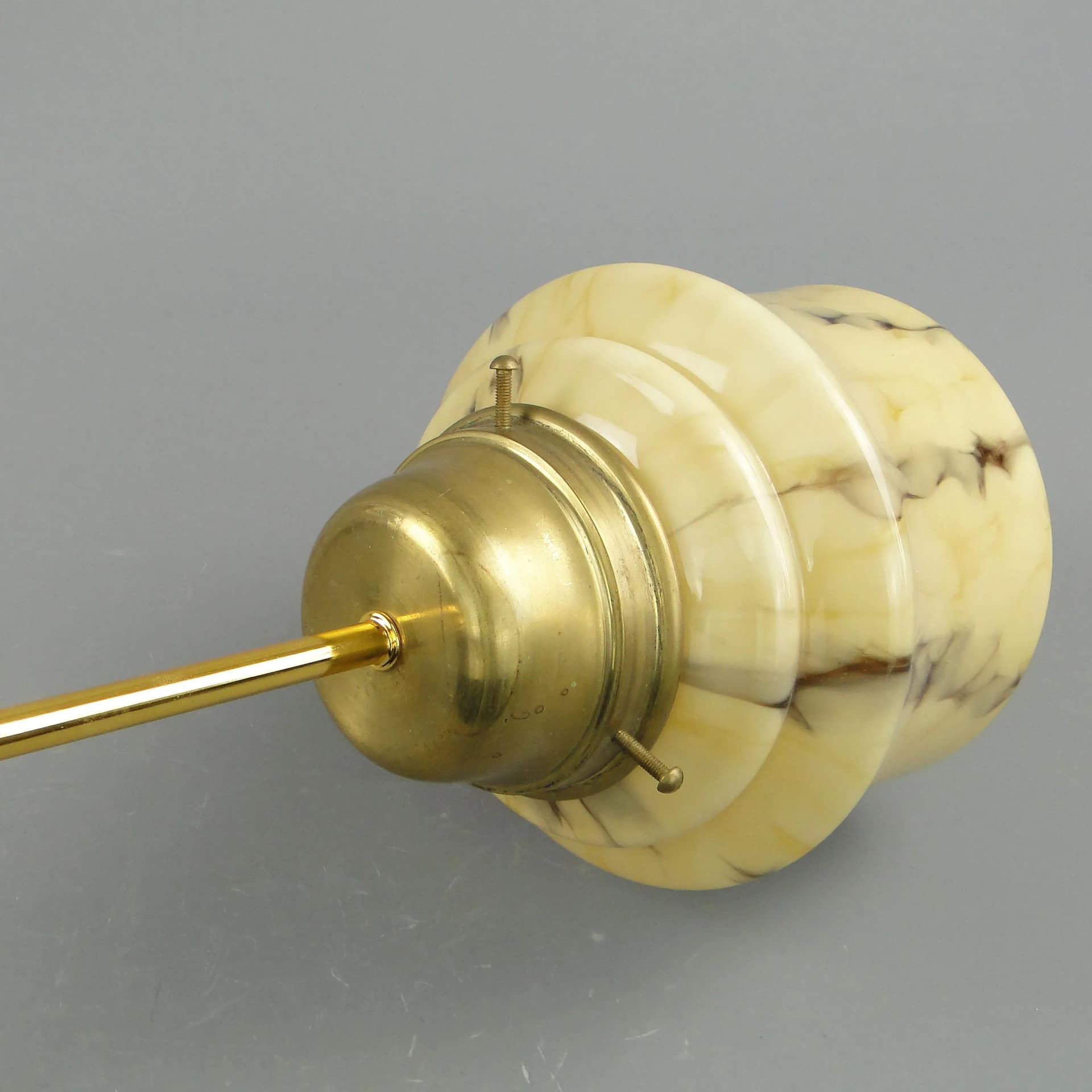 Pendant Lamp Art Deco, ivory white glass, brass, Poland, 1920s. - 163470