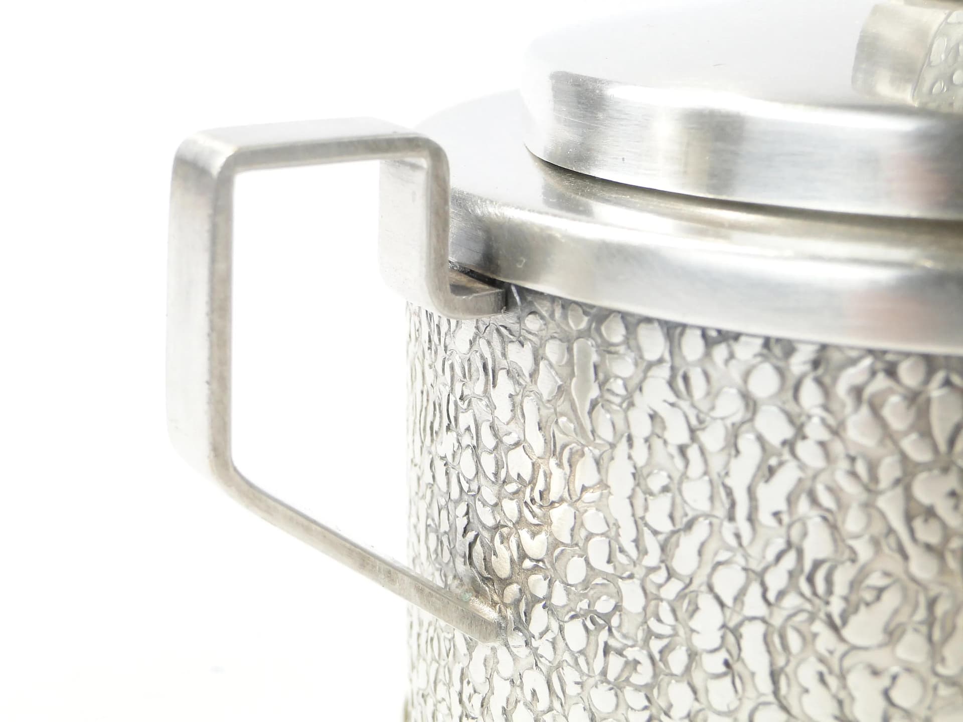 Modernist sugar bowl, silver brass, Hefra, Poland, 1960s. - 163429