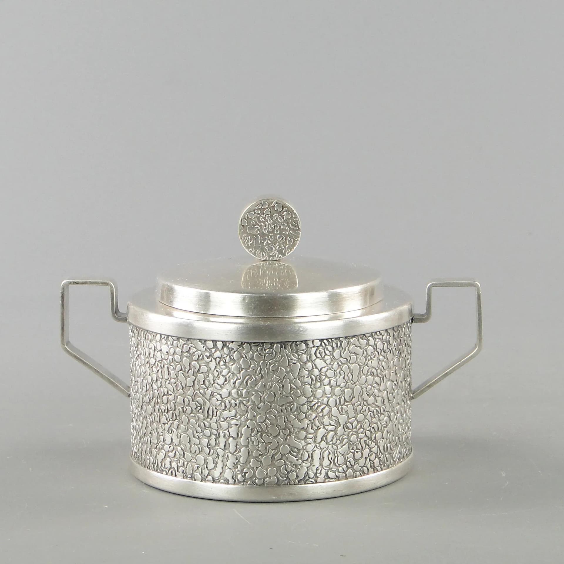 Modernist sugar bowl, silver brass, Hefra, Poland, 1960s. - 163434