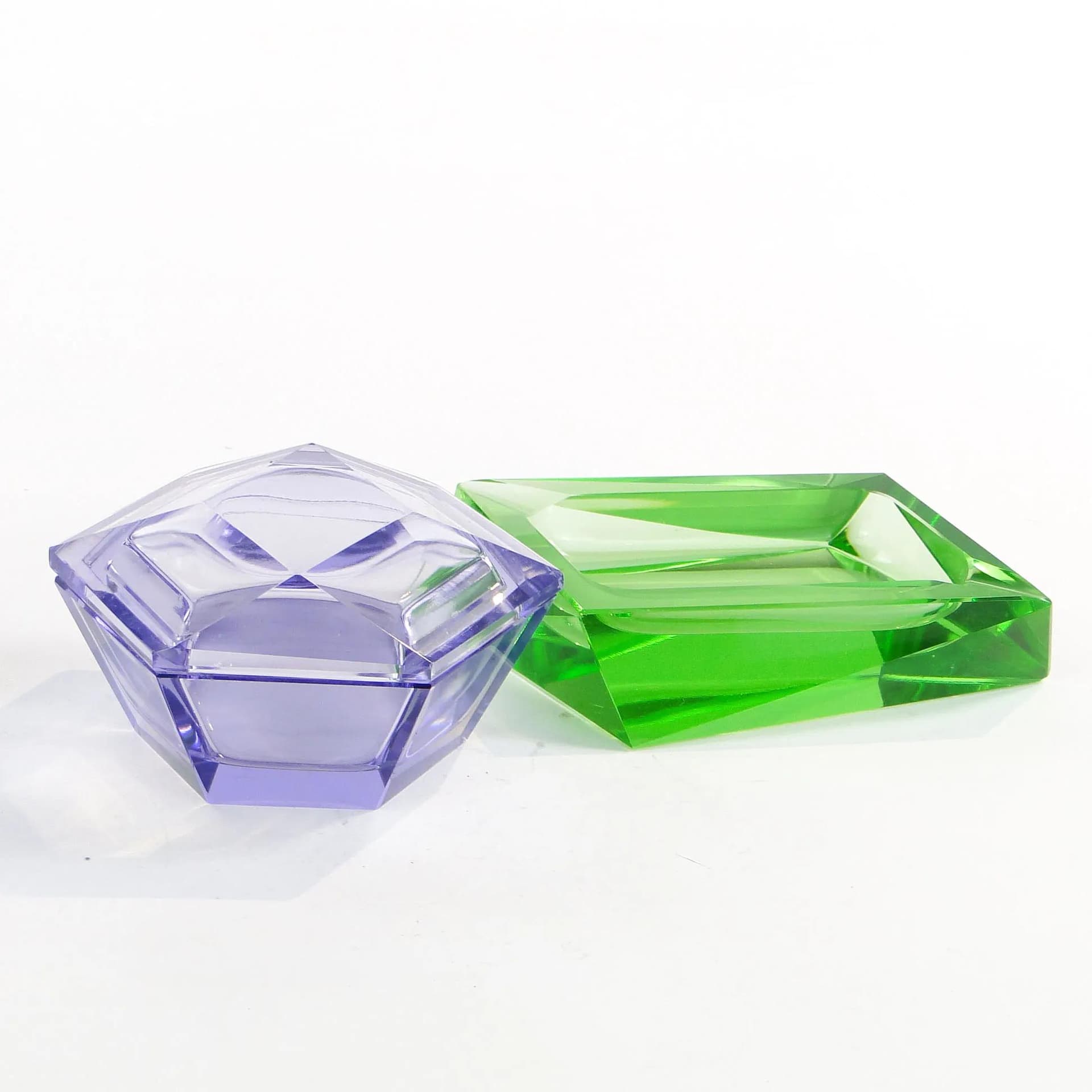 Crystal bonbonniere, violet, Moser, Czech Republic, 1960s. - 10498