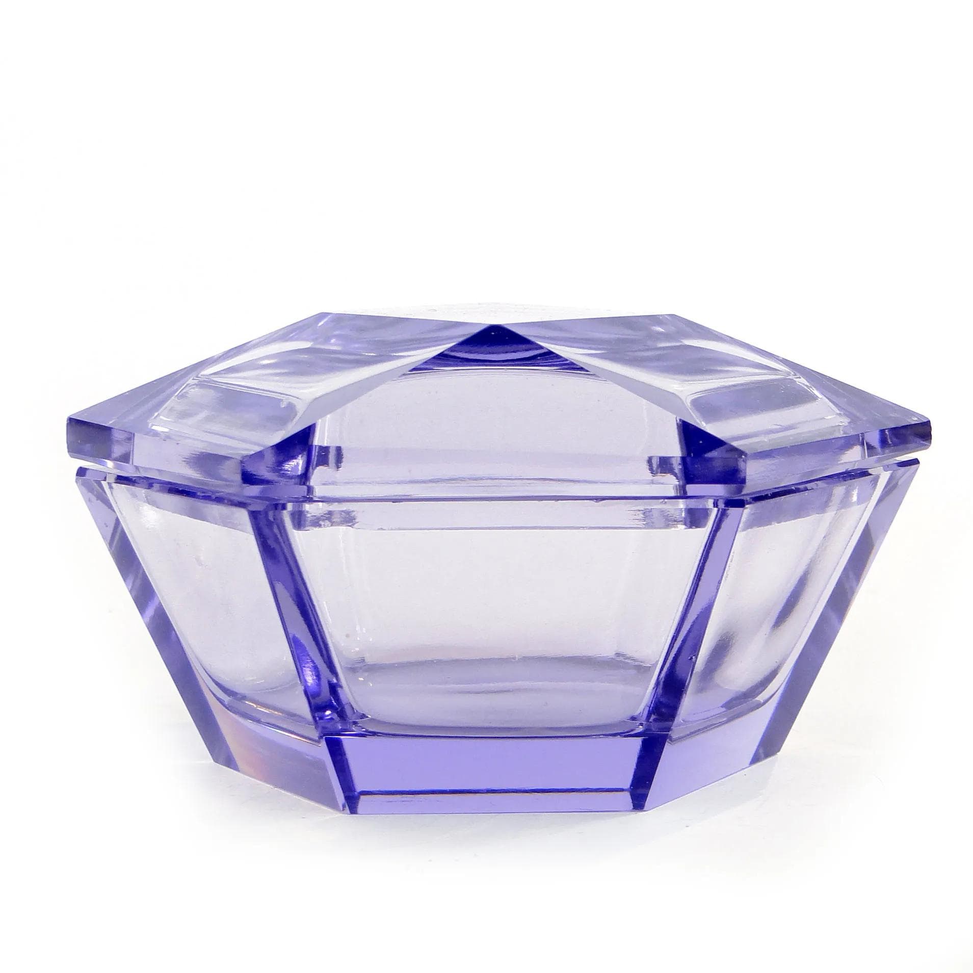 Crystal bonbonniere, violet, Moser, Czech Republic, 1960s. - 10491