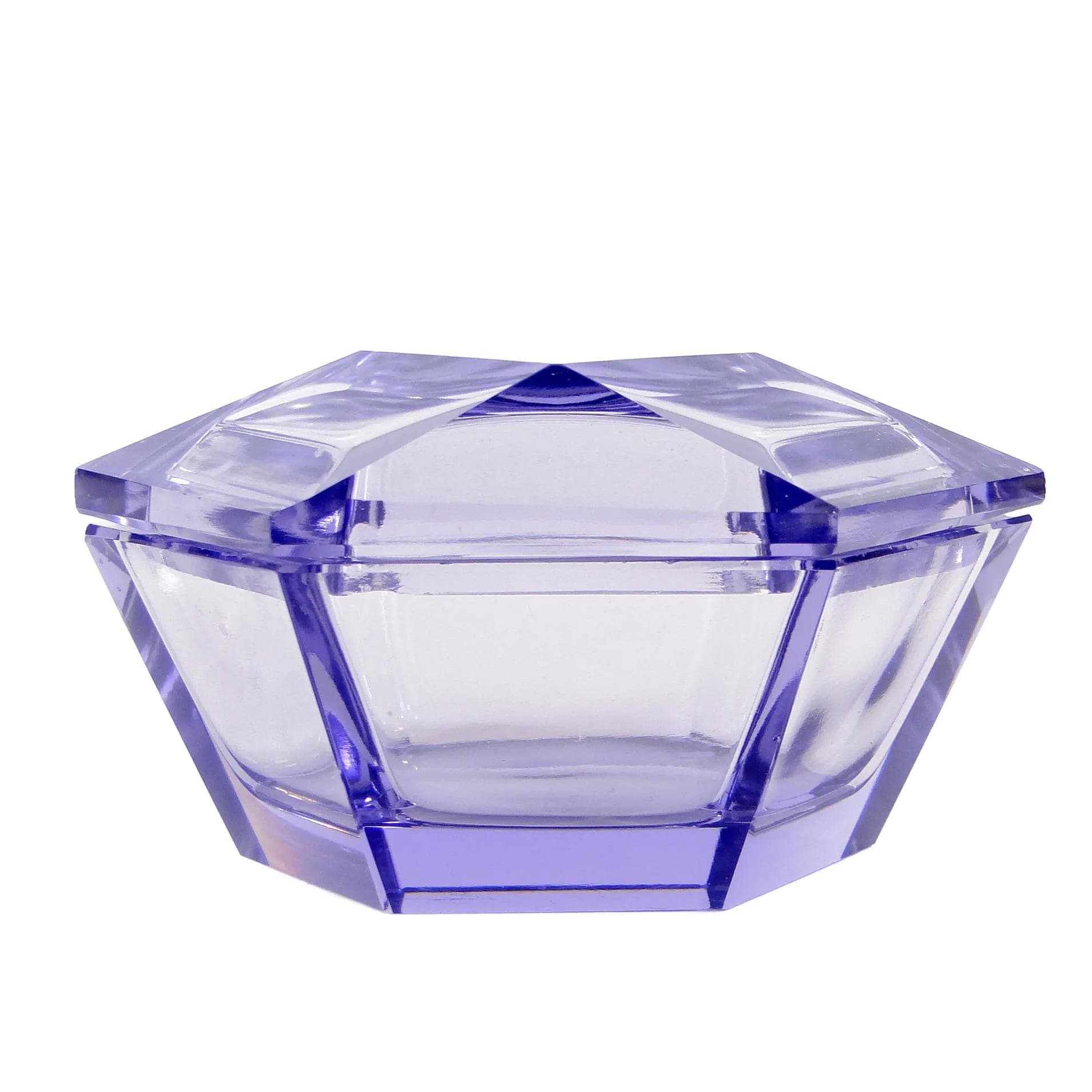 Crystal bonbonniere, violet, Moser, Czech Republic, 1960s.