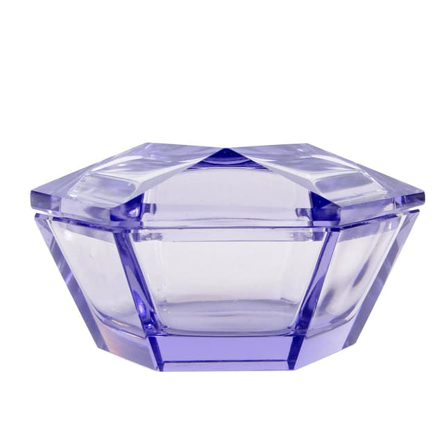 Crystal bonbonniere, violet, Moser, Czech Republic, 1960s. - DIMENSION