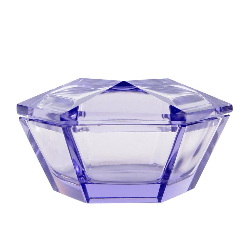 Bombonierka kryształowa, fiolet, Moser, Czechy, lata 60.