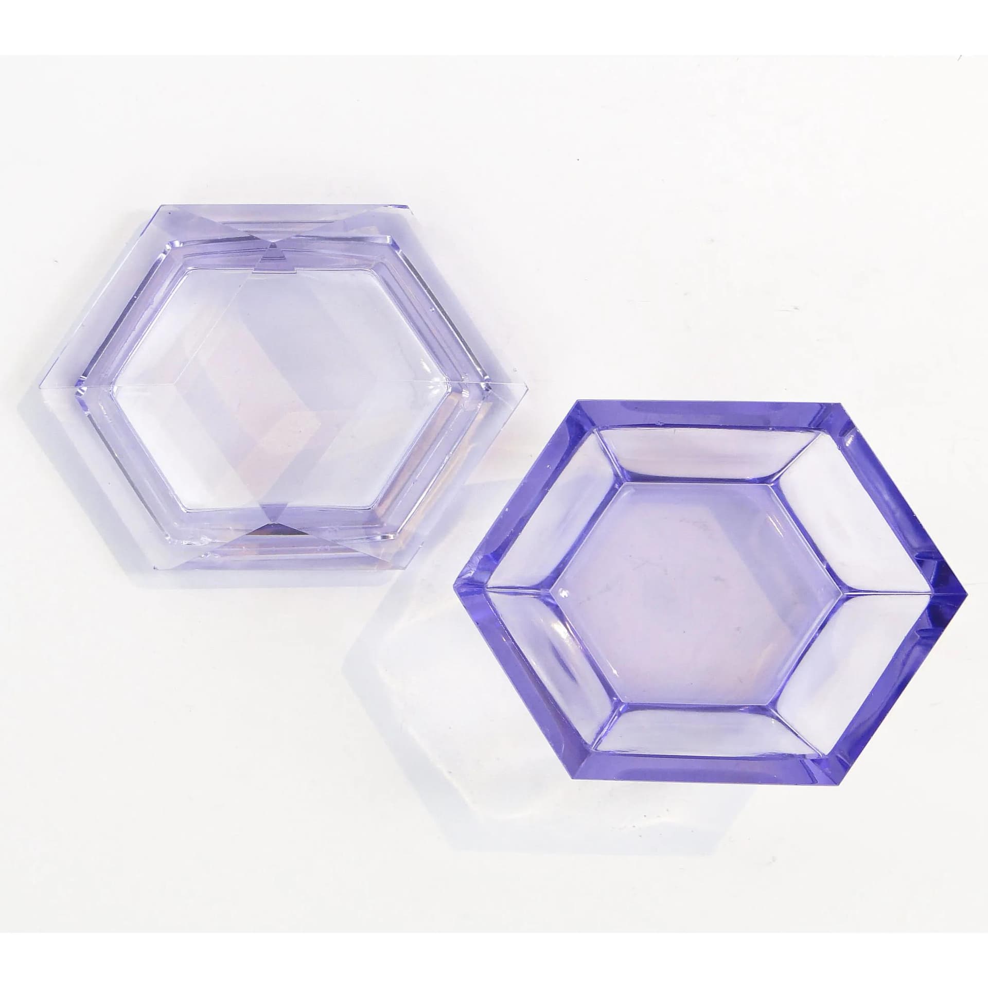 Crystal bonbonniere, violet, Moser, Czech Republic, 1960s. - 10493