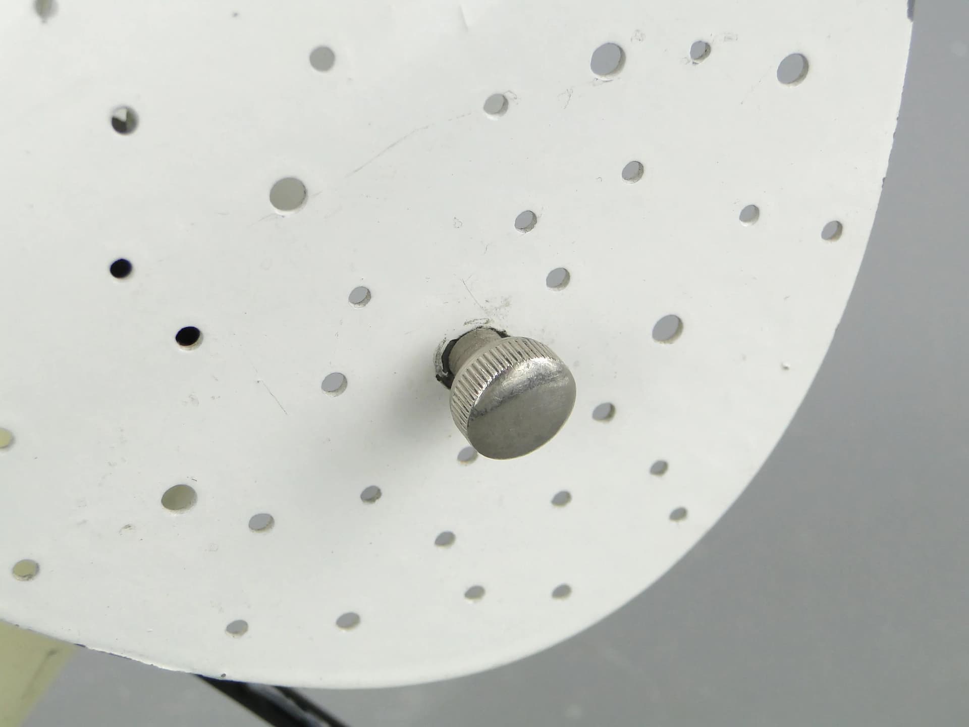 Table-wall lamp, ivory white metal, black metal accents, by A. Gałecki, Poland, 1960s - 163380