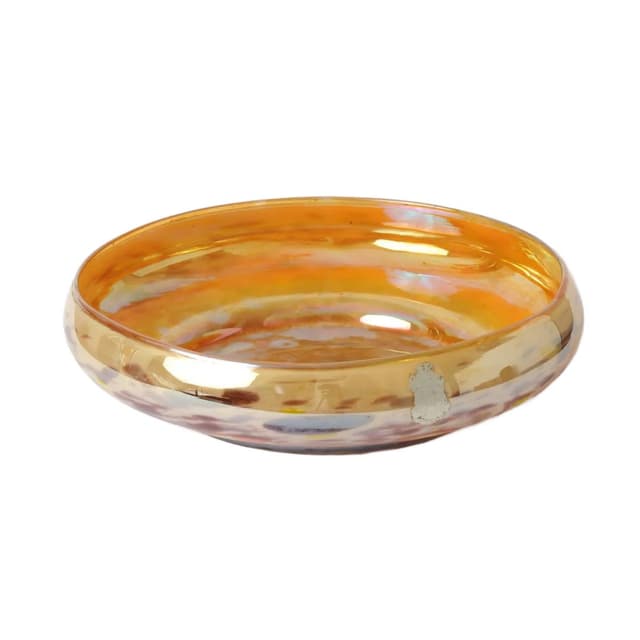 Centerpiece Bowl, Wilhelm Kralik Sohn, multicolor glass, Czechoslovakia, 1920s. - DIMENSION