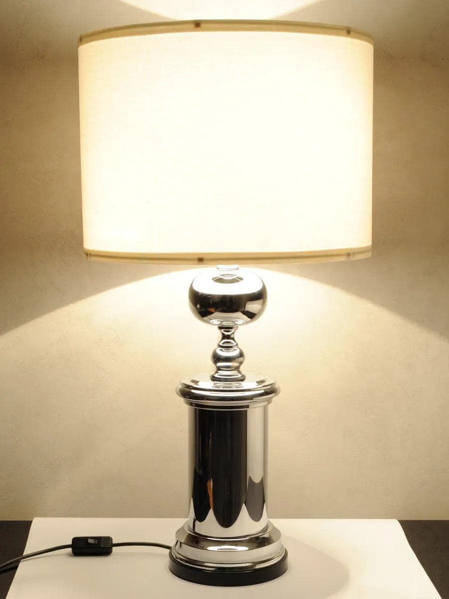 Table lamp, silver chrome metal, Germany, 1970s. - 161631