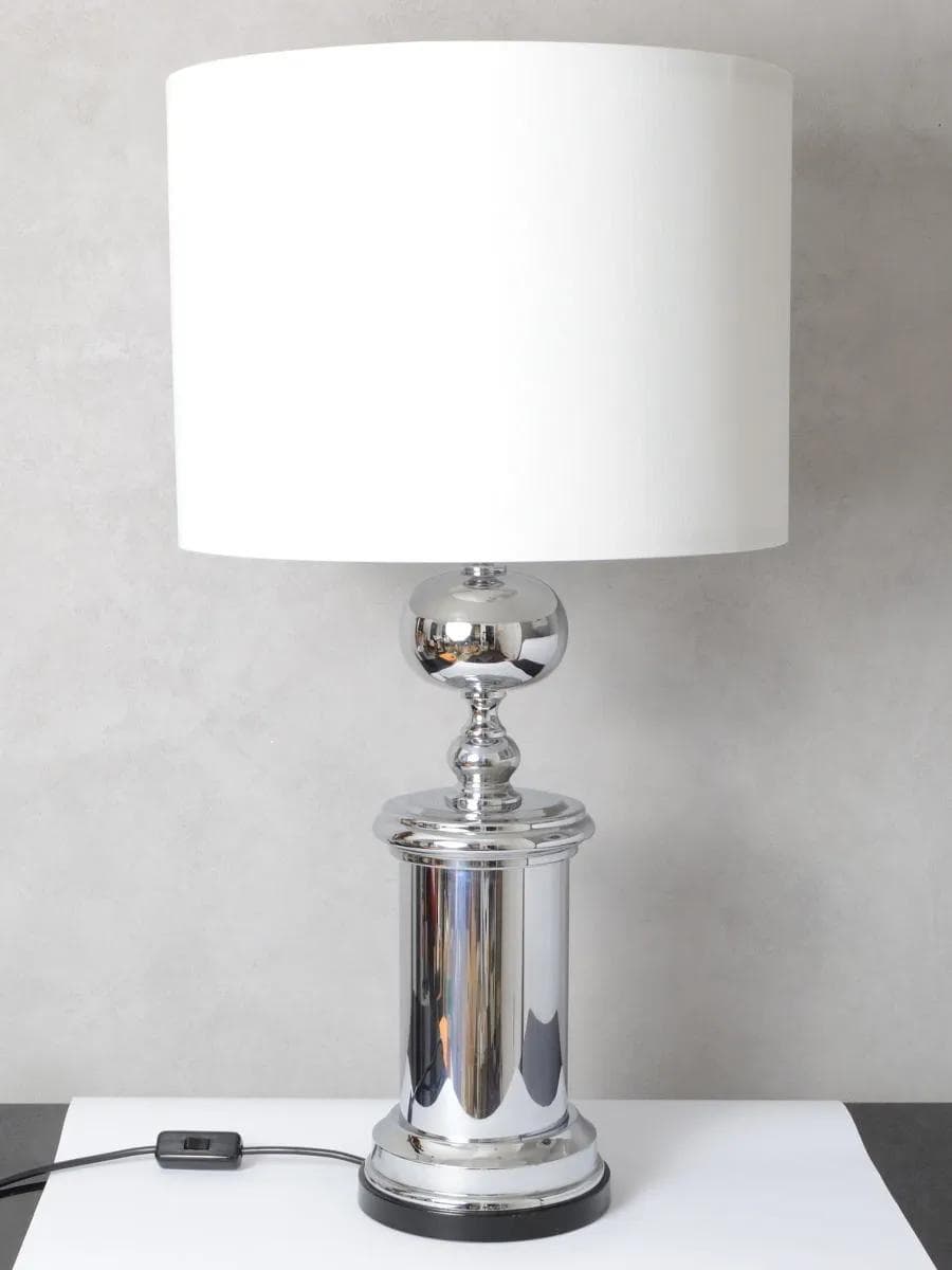 Table lamp, silver chrome metal, Germany, 1970s. - 161634