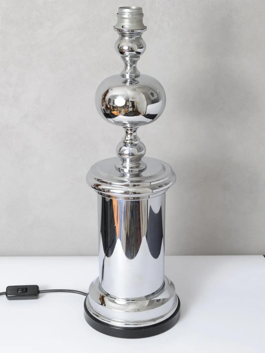 Table lamp, silver chrome metal, Germany, 1970s. - 161633