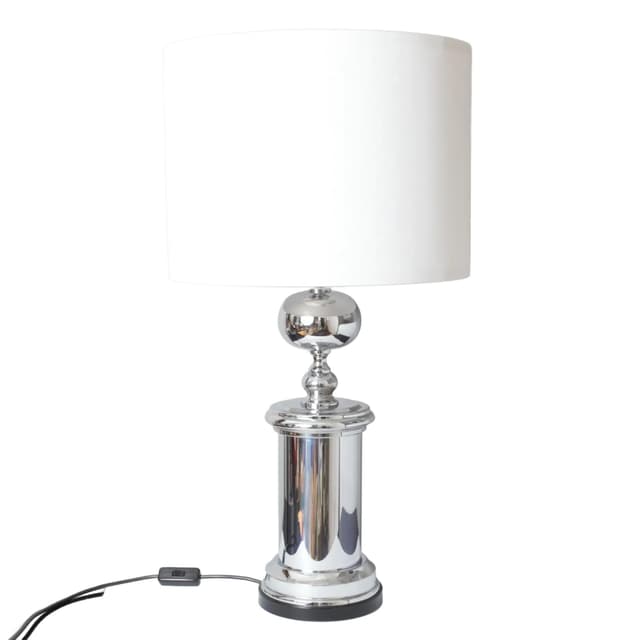 Table lamp, silver chrome metal, Germany, 1970s. - DIMENSION