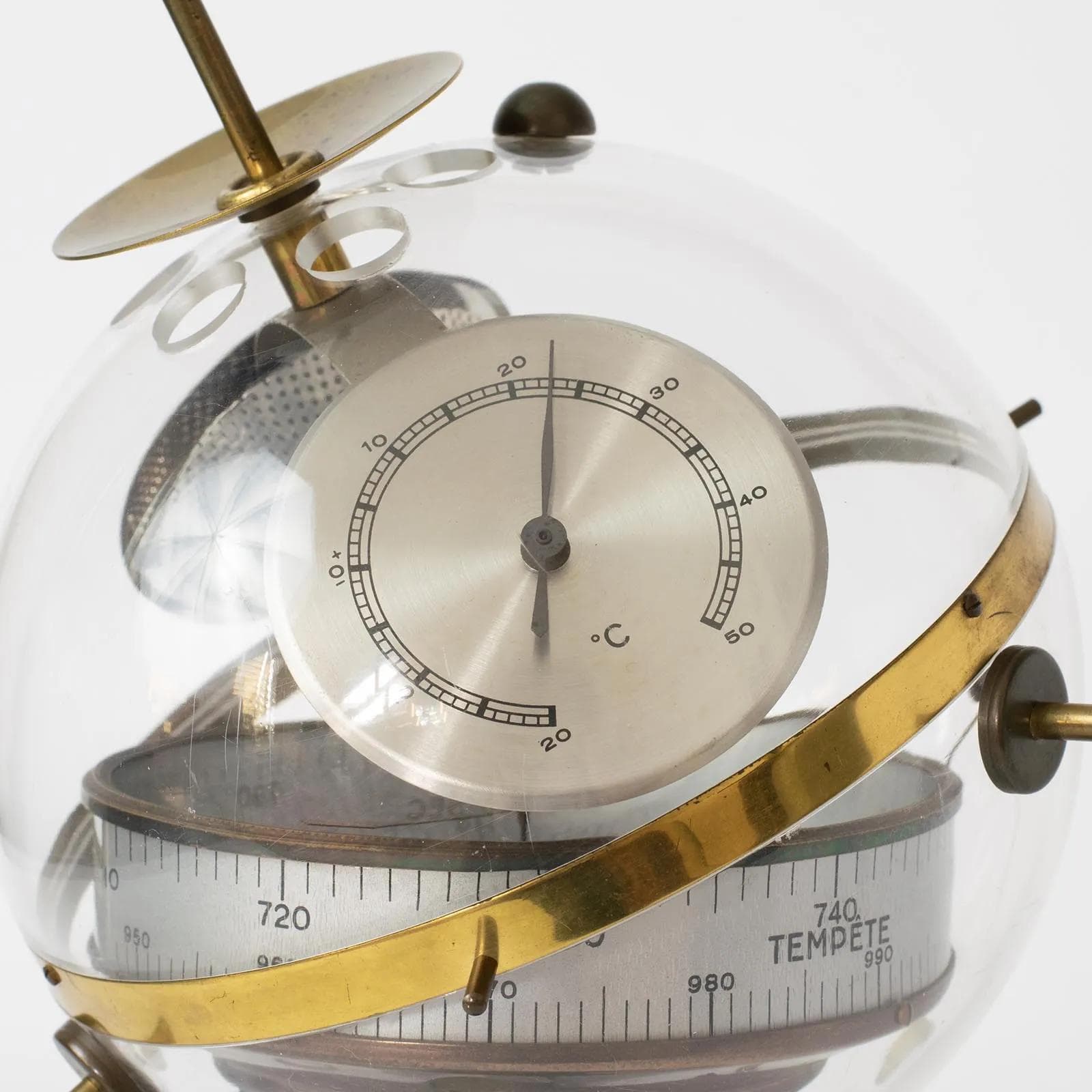 Weather station Sputnik, black, yellow, transparent, metal, plastic, Germany, 1980s. - 161561