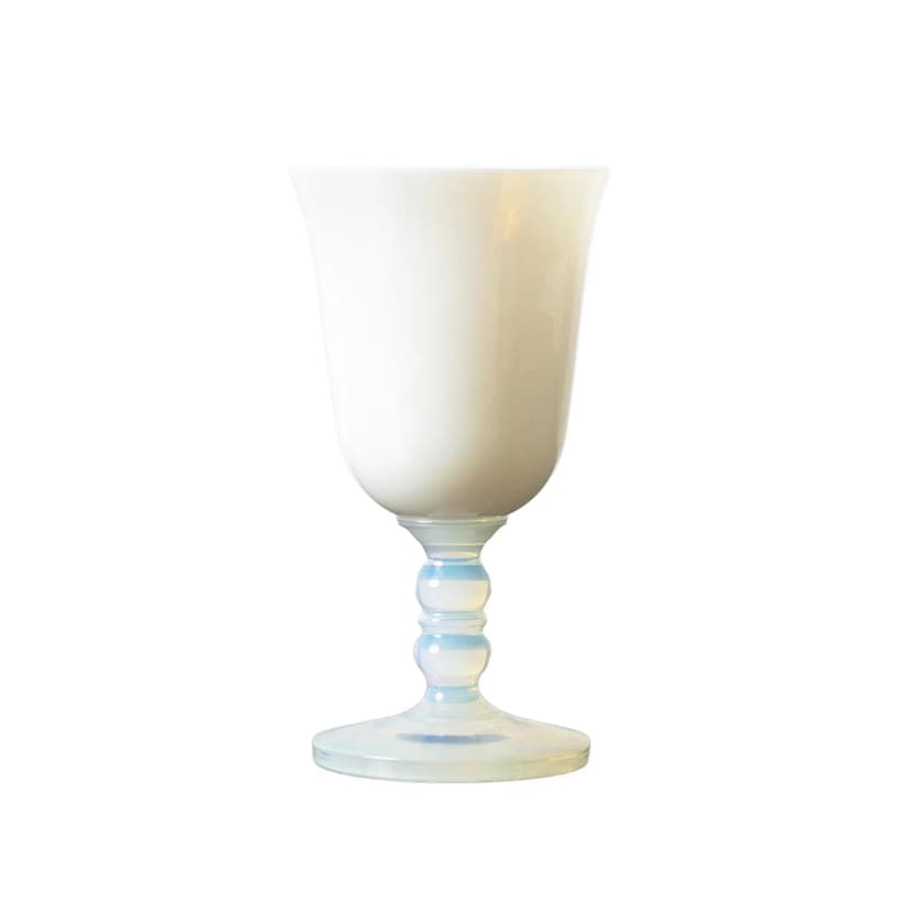 Goblet, ivory white glass, Sèvres, France, 1960s.